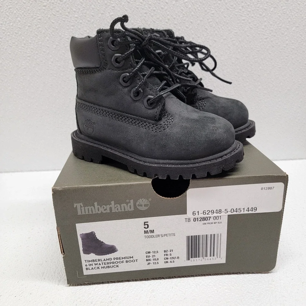 Timberland Toddler Waterproof Size 5 Black Boots 6
